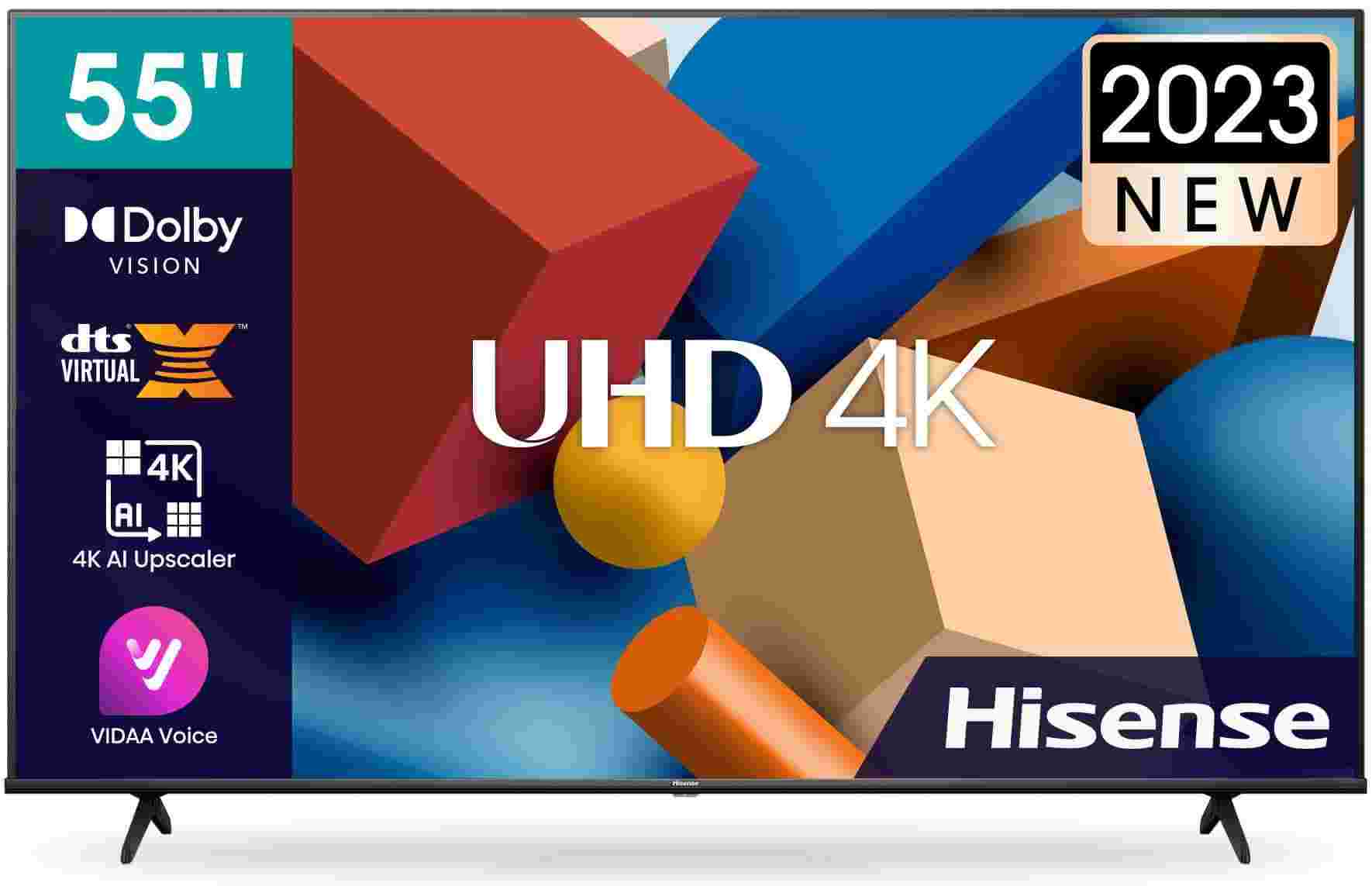 Smart Tv Hisense - 4K Ultra HD -Led- 55 pouces - Noire - 06 mois de garantie