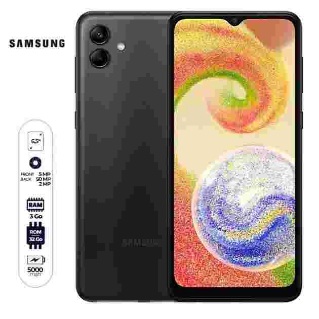 Samsung Galaxy A04 - 32 Go/3Go RAM - 6.5" - Dual Nano SIM - 50MP + 2MP/5MP